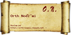 Orth Noémi névjegykártya
